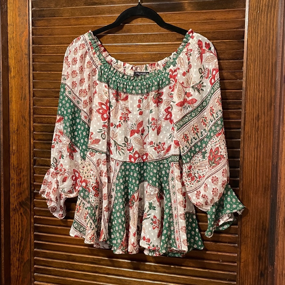 Zara Patchwork Printed Blouse - Picture 3 of 7